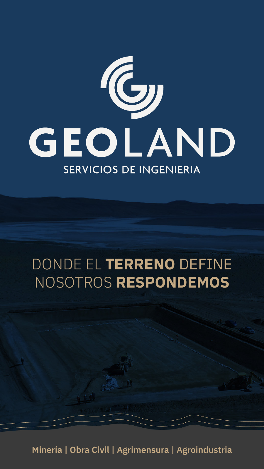 Portada del brochure corporativo de GEOLAND